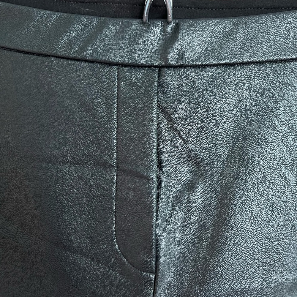 Chico's Black Faux Leather Ponte Women's Leggings size 12 - Picture 2 of 6
